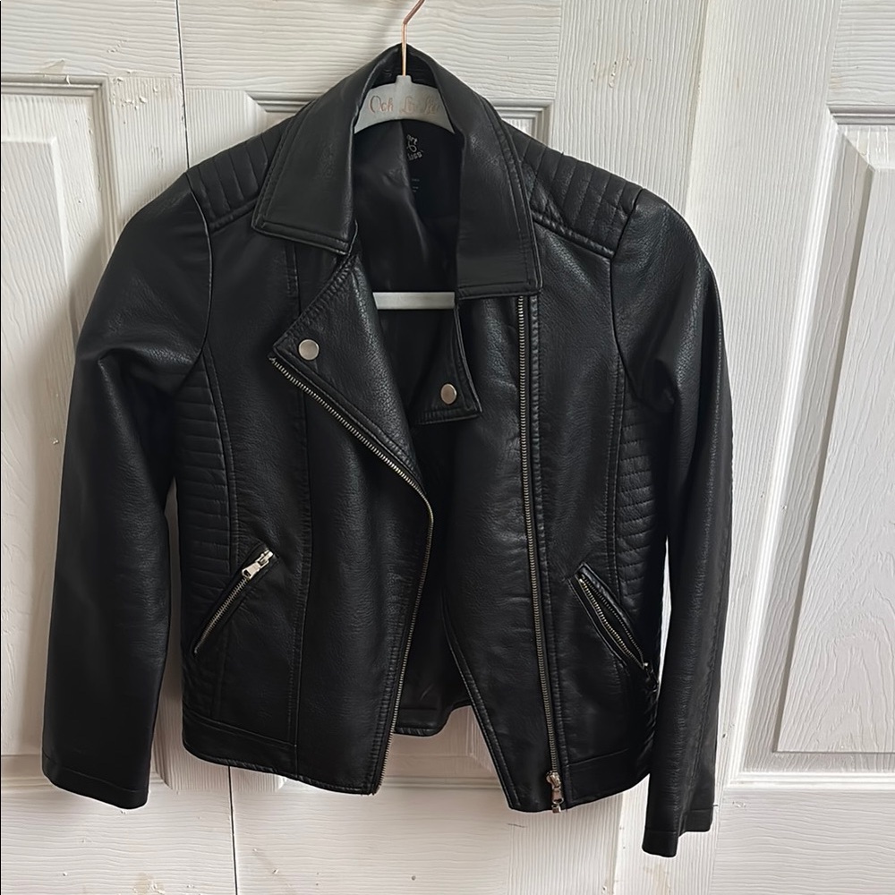 Black Leather Jacket-kids
